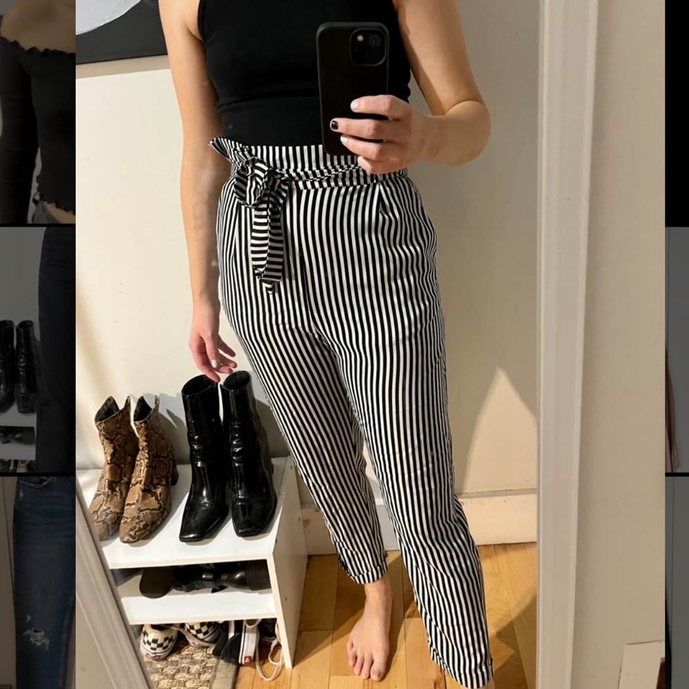 Pull & Bear Striped Dress Pants View 3